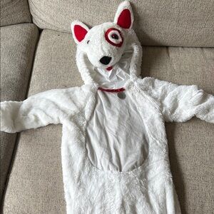 White and Red Bullseye Dog Kids Costume